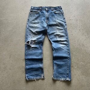 Vintage 90s Levis 505 Jeans Size 36x30 Medium Wash Denim Regular Fit Straight